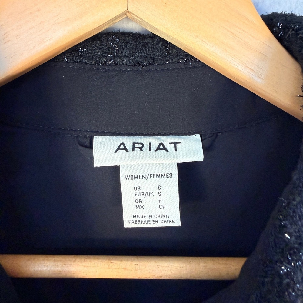 Ariat Jewel Tweed Jacket Black Metallic Western Shacket Western Chic Small - Picture 6 of 9